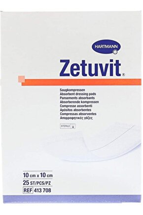 Zetuvit E 10x10 Cm Yüksek Emici Steril Kutuda 25 Adet