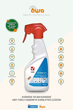 Entokim Draker 10.2 Cs - 8 Haşere Ruhsatlı Kokusuz Hazır Sprey 400 ml