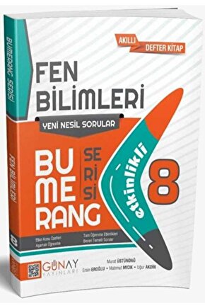 8. Sınıf LGS Bumerang Serisi Fen Bilimleri Soru Bankası  Kolektif  Günay Yayınları  9786257150385