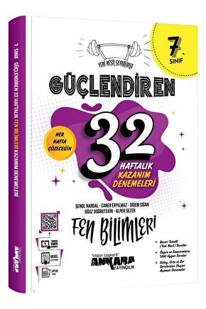 Ankara Yayıncılık 7. Sınıf Güçlendiren 32 Haftalık Fen Bilimleri Kazanım Denemeleri