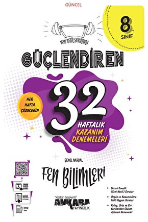 8.Sınıf Fen Bilimleri Yeni Nesil Sorularla Güçlendiren 32 Haftalık Kazanım Deneme