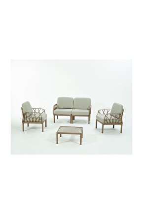 GARDA Sofa Set 2+1+1+Sehpa BEJ Minderli