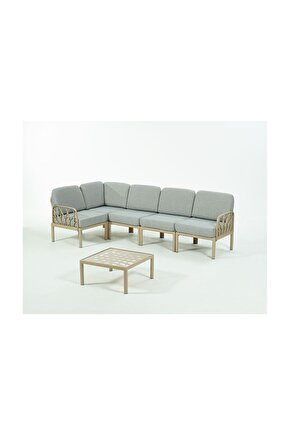 GARDA Sofa Set L Köşe + Sehpa GRİ Minderli