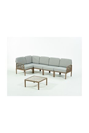 GARDA Sofa Set L Köşe + Sehpa GRİ Minderli