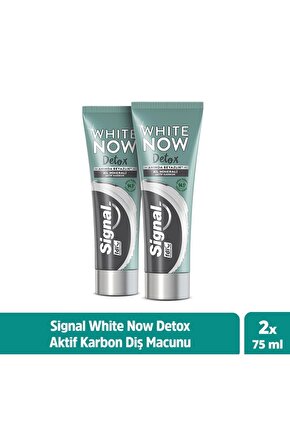 White Now Detox Kil Minerali & Aktif Karbon Diş Macunu 75 ml X2