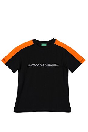 United Colors of Benetton Erkek Çocuk Siyah T-shirt BNT-B21359