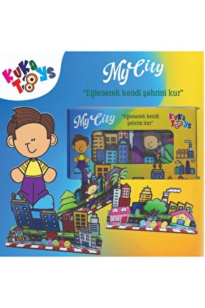 My City 24parça Ahşap Şehrini Kur Kutu Oyunu Geçmeli Puzzle Etkinlik Geliştirici Eğlenceli Set