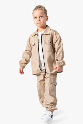 Erkek Çocuk Gabardin Alt Üst Çocuk Takım 3 lü Takım Pantolon Ceket T-shirt Çocuk Giyim