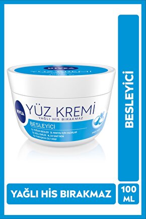 Besleyici Yüz Bakım Kremi 100ml, 24 Saat Nemlendirici, Makyaj Bazı, Yağlı His Bırakmaz, Makyaj Bazı