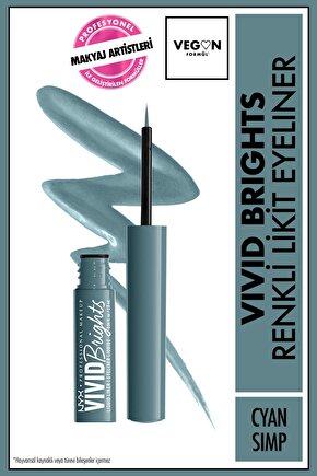 Vivid Brights Likit Eyeliner - Cyan Simp