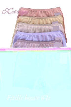 6 Adet Fitilli Kız Cocuk Pastel Renk Pamuklu Boxer