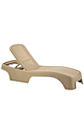 Royal Krem Elit Rattan Hasır Desenli Şezlong