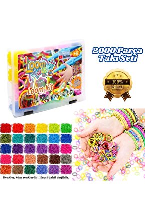 Orijinal Loom Twister 2000 Parça Seti - Takı Seti - Toka, Bilezik Ve Kolye Yapma Seti - Loom Twister