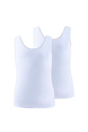 BLACK SPADE 1297 Kids Girls 2 Pack Singlet 116 White