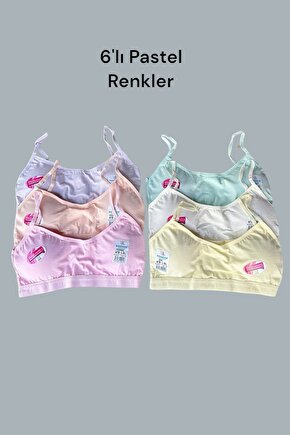 Genç Kız İp Askılı Pedli Büstiyer 6lı