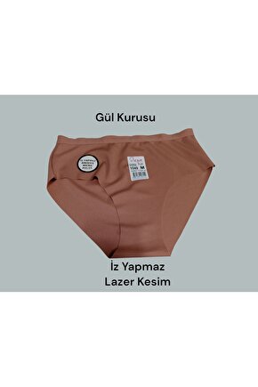3lü Paket Mavi Kadın Lazer Kesim Beli Lastikli İz Yapmaz Külot Alt Çamaşır ( 3 adet )