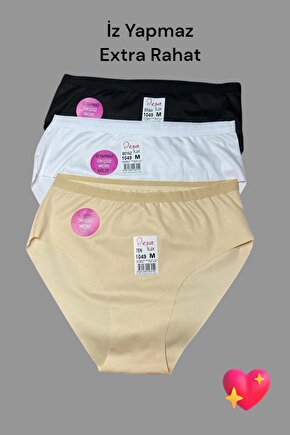 3lü İz Yapmaz Lazer Kesim İç Çamaşır Külot