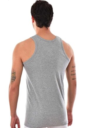 ? Erkek Gri Sporcu Rambo Pamuklu Atlet 6lı Paket 0118