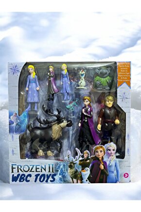 Karlar Ülkesi Frozen 2 Geyikli Model Elsa Anna Olaf Kristof Bulda Figür Oyuncak Seti 9 Parça