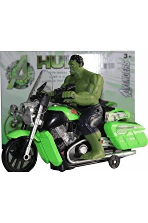 Hulk Oyuncak Karakter Motorsikletli Figür - Sesli, Işıklı Ve