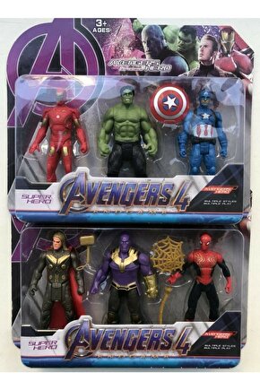 Avengers Süper Kahraman Aksesuarlı Figürler 6 lı
