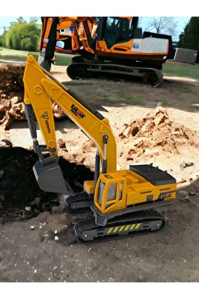 Vinç Ekskavatör Kepçe Metal Oyuncak İş Makinası Sürtmeli Araçlar Erkek Oyuncak