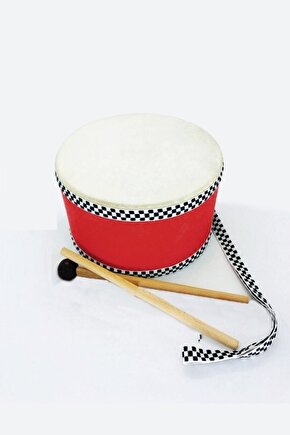 Çocuk Davulu Hayvan Derili 18 Cm Tokmak+çubuk (anaokulu Kreşlerin Tercihi Eğitim Davulu)