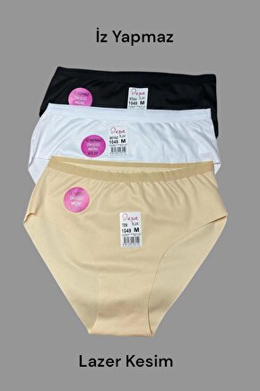 İz Yapmaz Lazer Kesim Bikini Külot 3lü