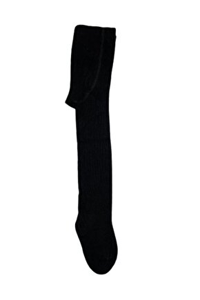 Unisex Düz Siyah Kilotlu Çorap