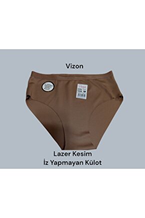 3lü Paket Mavi Kadın Lazer Kesim Beli Lastikli İz Yapmaz Külot Alt Çamaşır ( 3 adet )