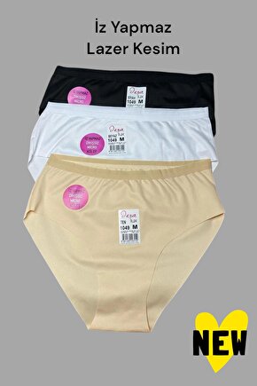 3lü Lazer Kesim İz Yapmaz Kadın Külot