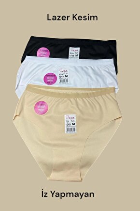 İz Yapmaz Lazer Kesim Kadın Bikini Bato Külot 3lü