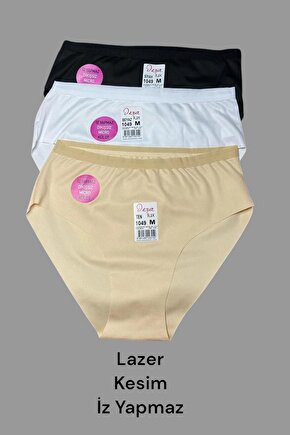 3lü Lazer Kesim İz Yapmaz Külot İç Çamaşırı