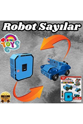 Pocket Morphers 0 Askeri Jip - Roboto Dönüşen Sayılar - 0 Numara Robot - Transformers - Robot Sayı
