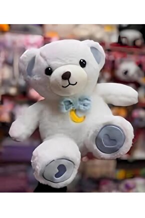 Nefes alan ayıcık peluş oyuncak ışıklı müzikli uyku arkadaşı 35cm