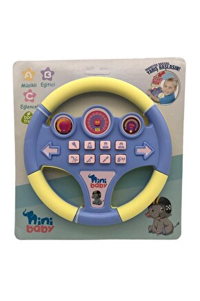 Nini Baby Direksiyon Eğitici Sesli Müzikli 21*21 Cm 8 Tuşlu Oyuncak Direksiyon