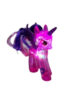 Lila Unicorn Boynuzlu Renkli Işıklı Ve Kanatlı