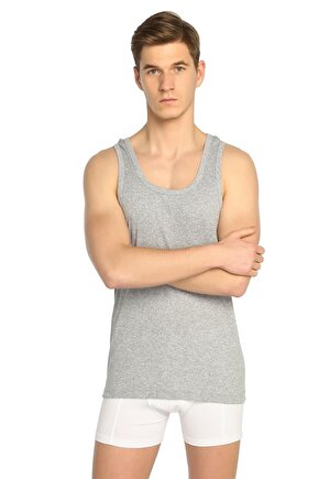Erkek Gri Askılı 6lı Paket Ribana Spor Atlet 0058