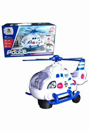 Pilli Helikopter Kendi Etrafında Döner Pilli Polis Helikopteri