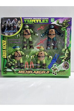 4 Lü Işıklı Ninja Figü