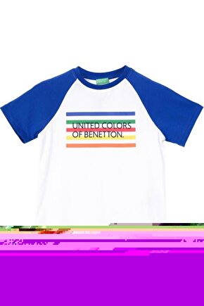 United Colors of Benetton Erkek Çocuk Beyaz T-shirt BNT-B21384