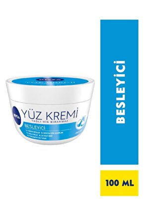 Besleyici Yüz Bakım Kremi 100ml, 24 Saat Nemlendirici, Makyaj Bazı, Yağlı His Bırakmaz, Hızlı Emilir