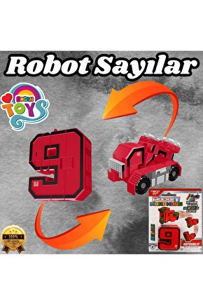 Pocket Morphers 9 Motosiklet - Roboto Dönüşen Sayılar - 9 Numara Robot - Transformers - Robot Sayı