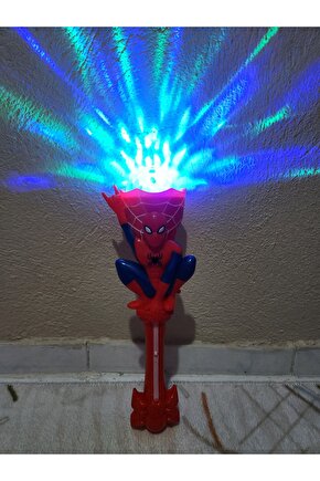 Spider-man Örümcek Adam Sesli Işıklı Müzikli Oyuncak Asa Dönenceli Disko Topu buyuk boy