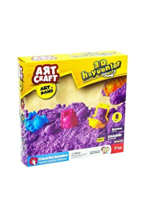 Eğitici Bebek ve Çocuk Dede Art Craft 3D Hayvanlar Kinetik Kum Seti 500gr