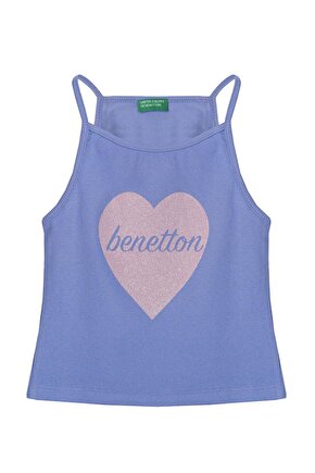 United Colors of Benetton Kız Çocuk Mavi Atlet BNT-G21220
