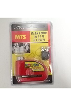 Lk303 Alarmlı Disk Kilidi 130 Desibel Ses Kırmızı