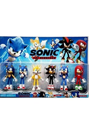 Sonic 6 Lı Oyuncak Figür Seti Tails Knuckles Kirpi Sonic