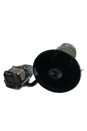 3 Sesli Megafonlu Mikrofonlu Siren Karbon 12v 40w