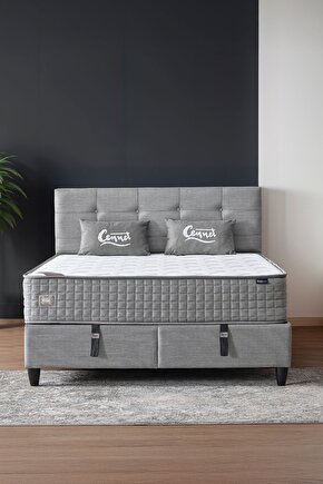 Mimoza Çift Kişilik Full Ortopedik Antibakteriyel Yataklı Baza Ve Başlık Takımı 3 Lü Set